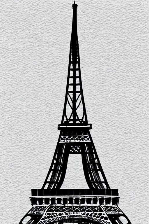 Prompt: minimalist watercolor art of the eiffel tower, illustration, vector art