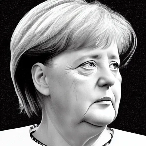 Image similar to angela merkel drawn in ms paint