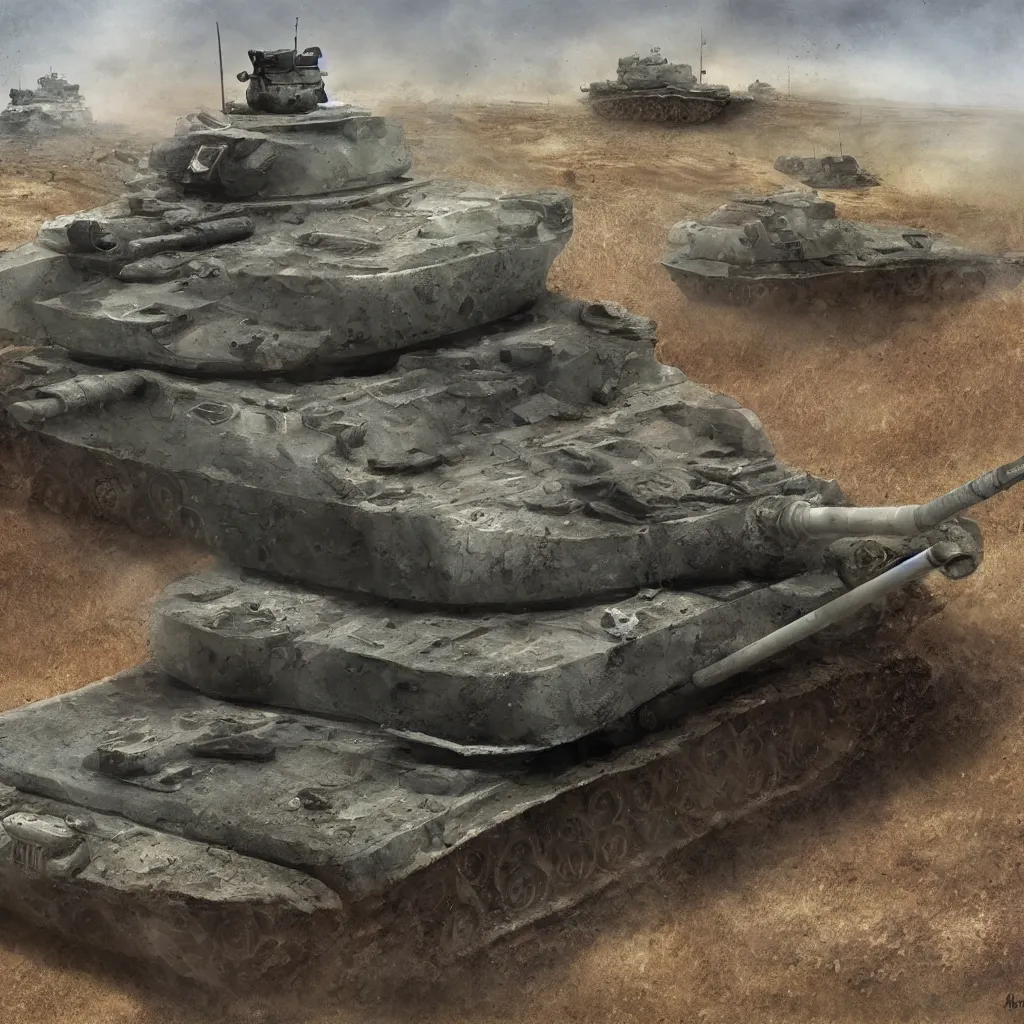 Prompt: realistic, slightly damaged tank on the battlefield, detailed, digital art