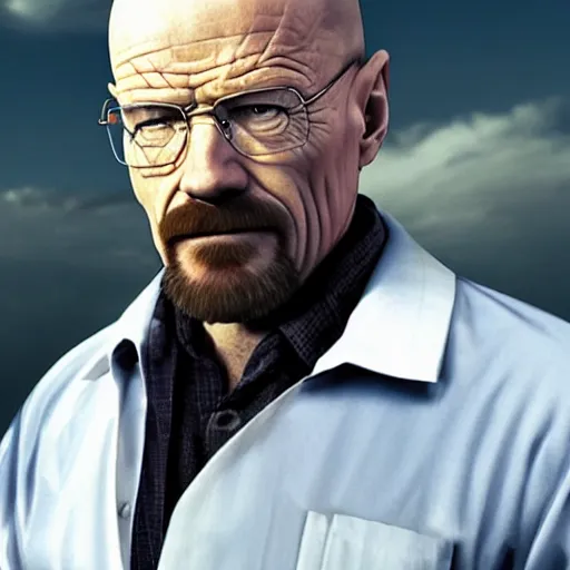 Image similar to Live Action Still of Walter White without a beard or facial hair, with no facial hair and completely clean shaven, with no beard, no beard, no facial hair, clean shaven, real life, hyperrealistic, ultra realistic, realistic, highly detailed, detailed, very detailed, cool, ultra detailed, very realistic, trending on artstation, epic, HD quality, 8k resolution, body and headshot, film still, real, detailed face, very detailed face, real life