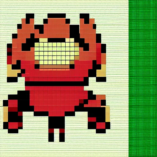 Prompt: doomguy, pokemon trainer battle, pixel art