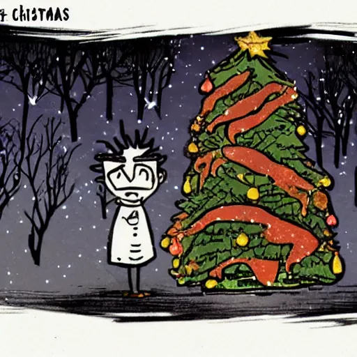 Image similar to christmas tree. dont starve style