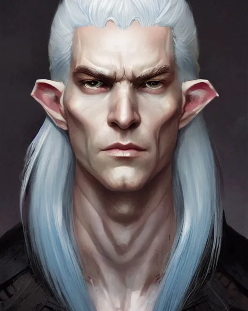character portrait of a slender half - elven man with | Stable ...