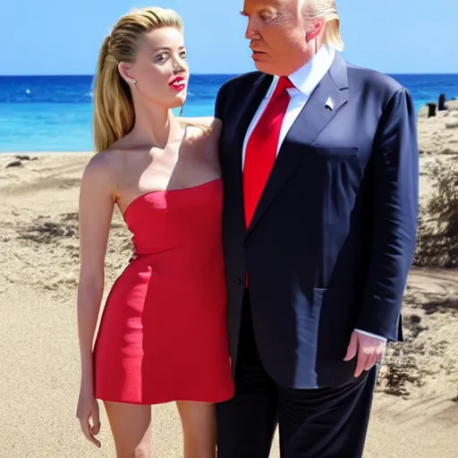 Image similar to photo of amber heard and donald trump on vacation together