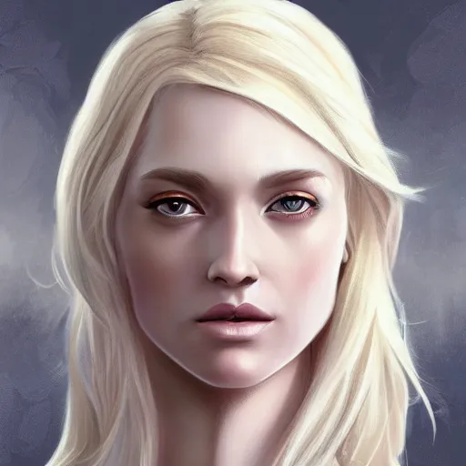 Prompt: a digital painting of a woman with blonde hair, a character portrait by Magali Villeneuve and Steve Argyle,artstation contest winner, fantasy art,digital painting, artstation h,8k,detailed,intricate,beautiful,pretty,masterpiece,sharp,focus,