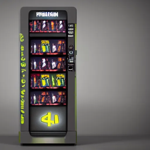 Image similar to concept art of a vending machine of emotion, emotion come with a cute packaging, realistic, octane render, unreal engine