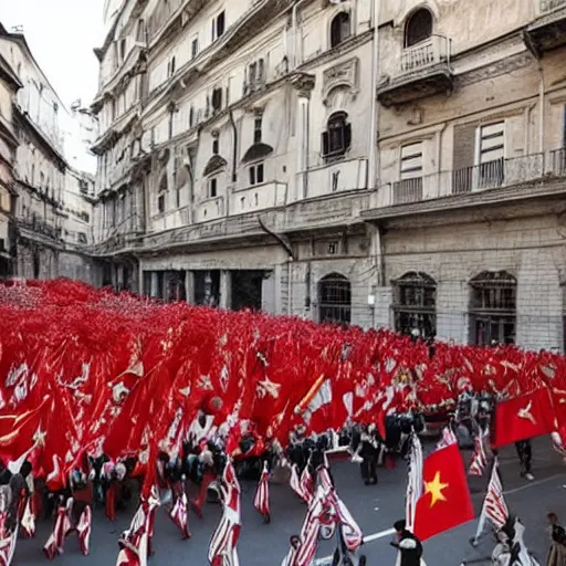 Image similar to communist parade in Genova