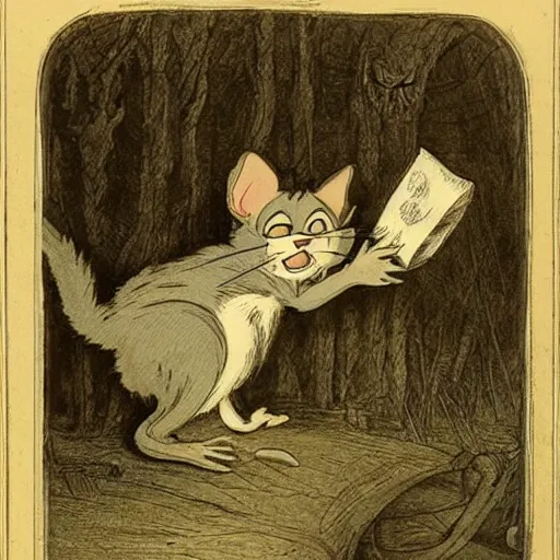 Prompt: tom and jerry, gustav dore