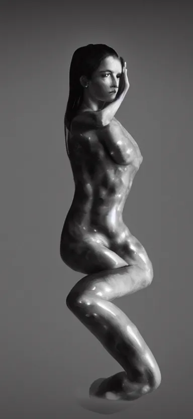 Prompt: film still, perfect female body silhouette, liquid sculpture, astral clockwork, abstract shapes, photorealism, beautiful portrait, white and black latex mixture, black ink, body acts photography, abstract art, concept art, matte painting, bokeh lights, one point light, elegant, weta fx, weta digital, artstation