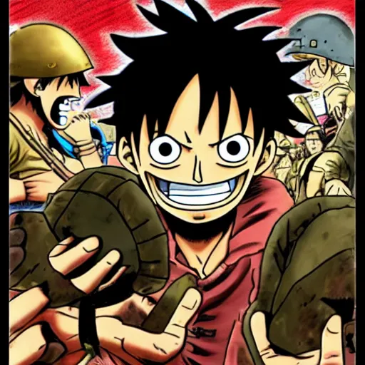 Image similar to luffy in world war