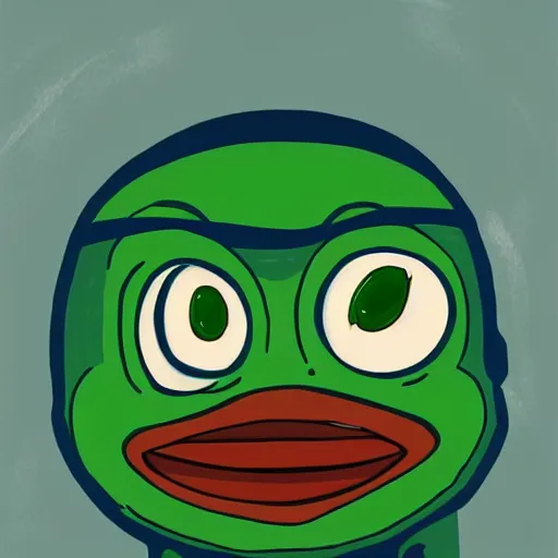 high quality portrait of pepe meme. art by makoto, Stable Diffusion