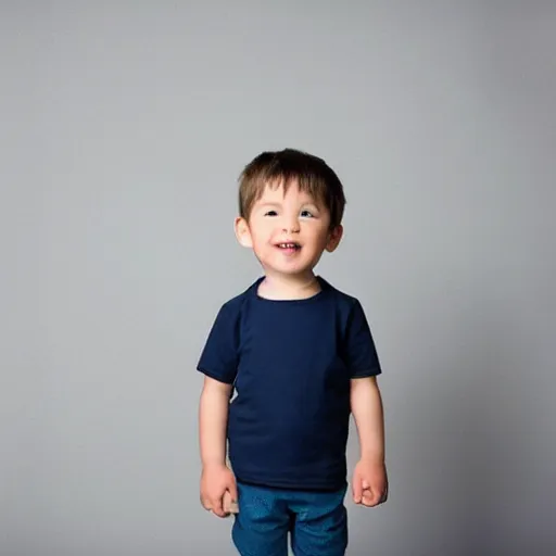 Image similar to a 3 year old kid on a white background standing