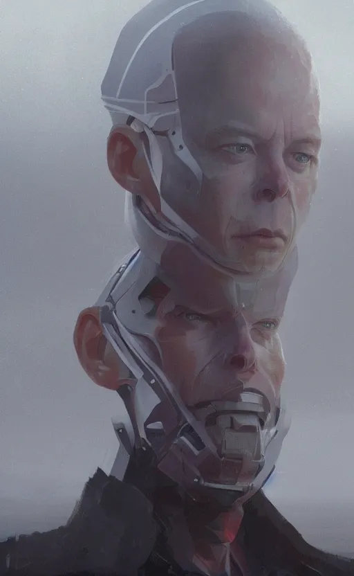 Image similar to Elon Musk as a robot from Westworld, masterpiece digital painting by Greg Rutkowski, Alex Grey, artstation, 4k wallpaper