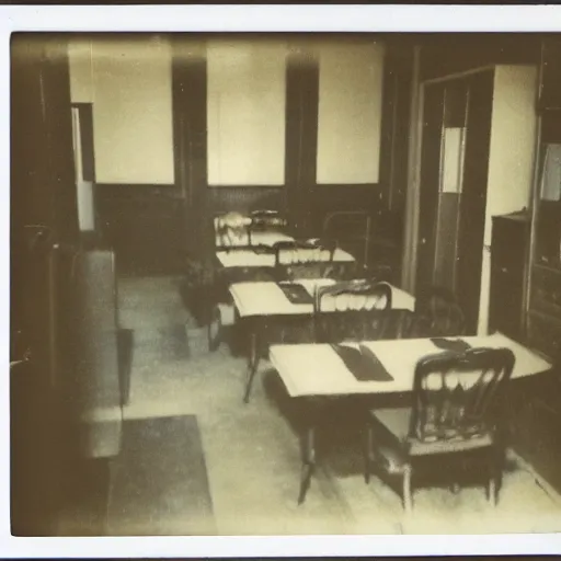 Prompt: Polaroid photo of the backrooms
