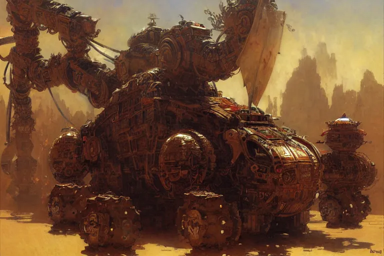 Image similar to wuxia, huge machine robot, painting by gaston bussiere, craig mullins, j. c. leyendecker