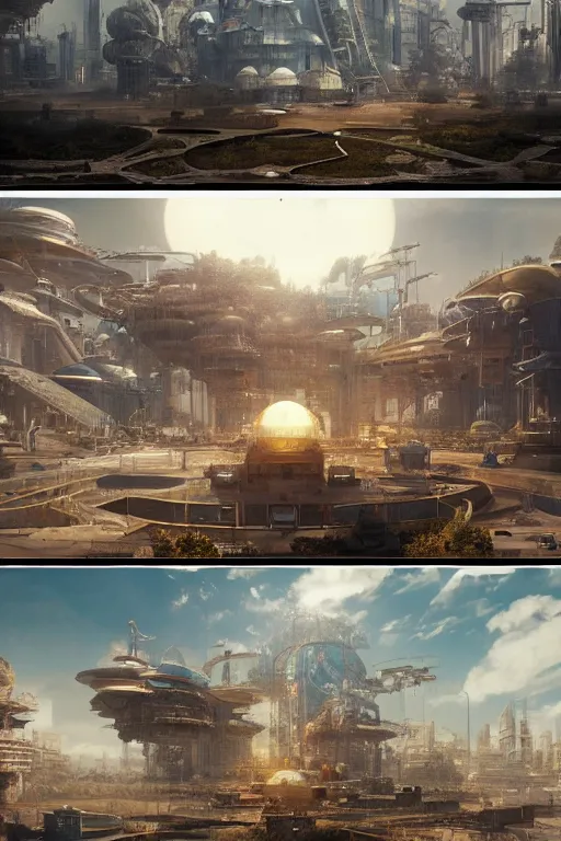 Prompt: Digital concept art, detailed s the giant detailed solarpunk computer by Hiromasa Ogura, highly Detailed digital concept art by Greg Rutkowski, Dimensional Cyan Gold Natural light, rendered in Octane Render