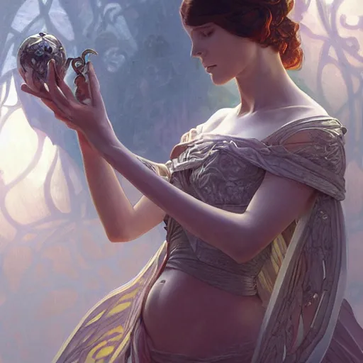 Image similar to A chalice, closeup, D&D, intricate, elegant, highly detailed, digital painting, artstation, concept art, matte, sharp focus, illustration, art by Artgerm and Greg Rutkowski and Alphonse Mucha]