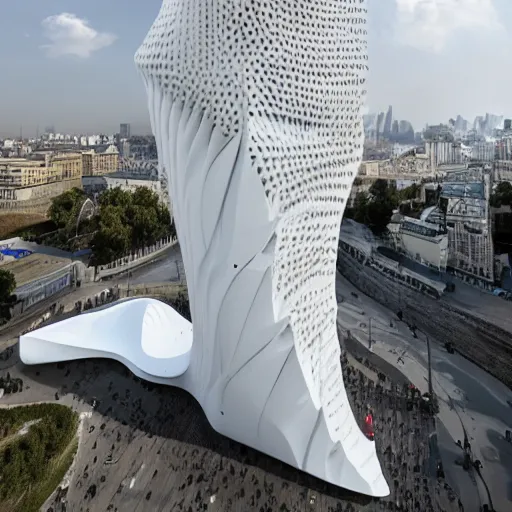 Image similar to 3d printed building, by zaha hadid