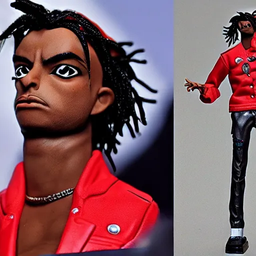 Image similar to playboi carti as an action figure 4 k detailed super realistic