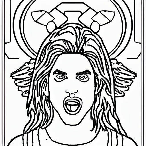 Image similar to apollo screaming face close up coloring pages