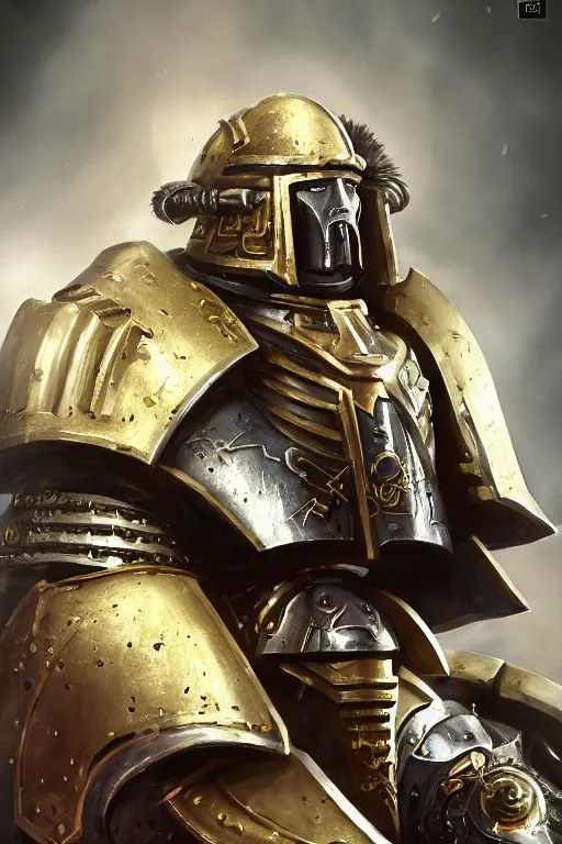 Image similar to armor portrait heros warhammer 4 0 k horus heresy fanart - the primarchs emperor by johannes helgeson animated with vfx concept artist & illustrator global illumination ray tracing hdr fanart arstation zbrush central hardmesh 8 k octane renderer comics stylized