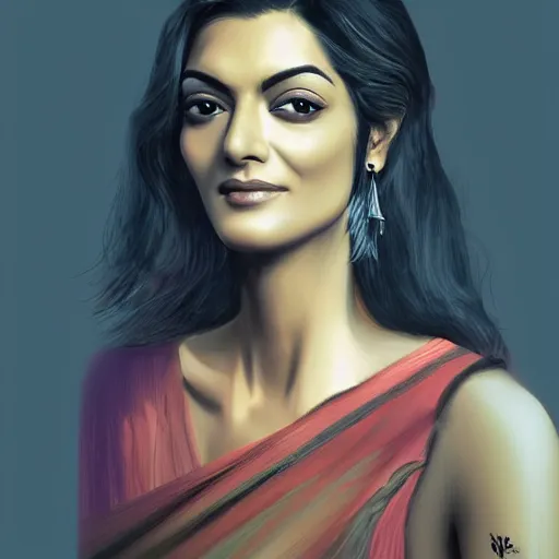 Prompt: “A dreamy masterpiece portrait of Sushmita Sen , artstation”