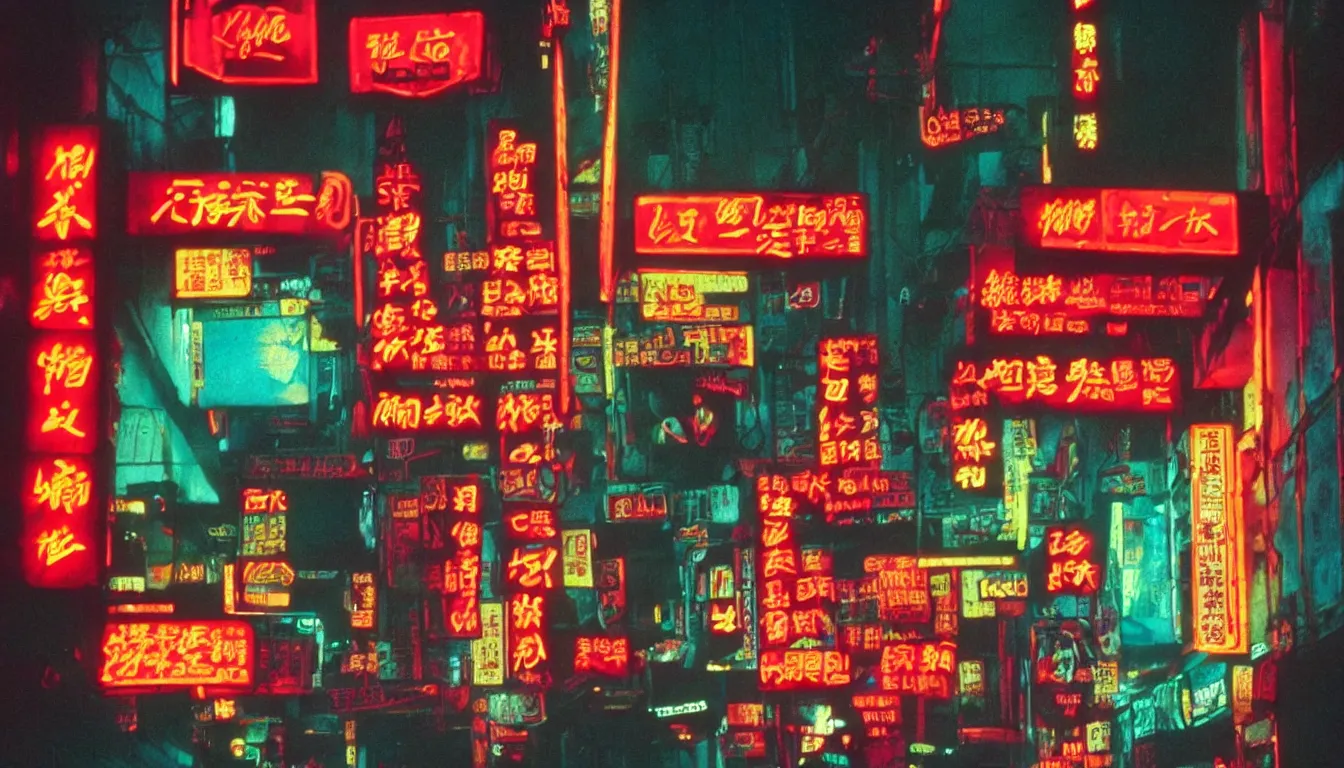 Prompt: 80s asian neon movie still, medium format color photography, movie directed by Kar-Wai Wong, hyperrealistic, photorealistic, high definition, highly detailed, tehnicolor, anamorphic 50mm lens