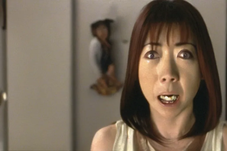 Image similar to screenshot from scariest japanese horror movie, starring alyson hannigan