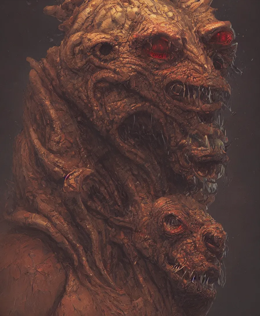 Prompt: portrait close up devil, illustrated by Simon Stålenhag and Gaston Bussiere, intricate, ultra detailed, photorealistic, trending on artstation