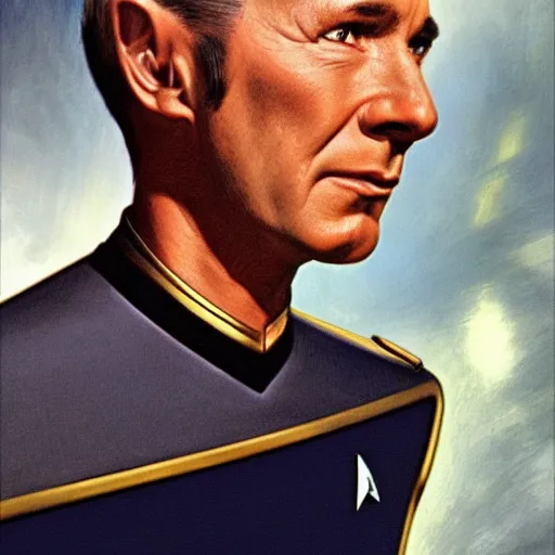 Image similar to photograph of captain j. kirk from star trek screaming in terror. sharp photograph, sharp focus, highly detailed,, detailed face!!, ultra realism, dramatic lighting, zeiss lens, canon eos, detailed skin, dynamic pose, 8 k resolution, hyperrealism, portrait photography, art by artgerm and greg rutkowski and alphonse mucha