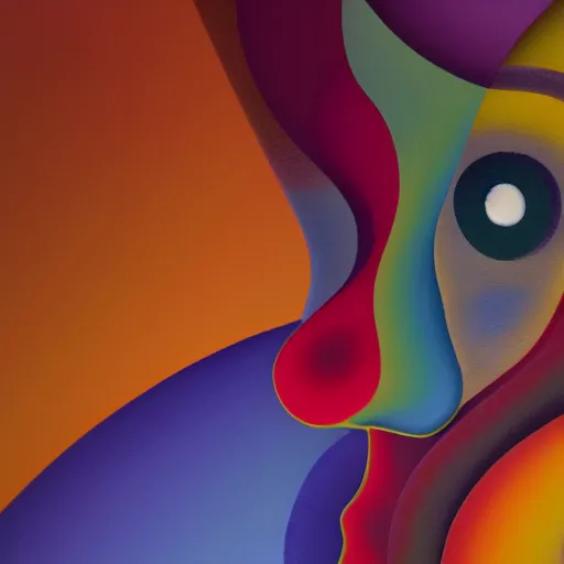 Image similar to random background; painting of a face by Kandinsky with smooth gradients; 3d unreal engine, 4k 3d render