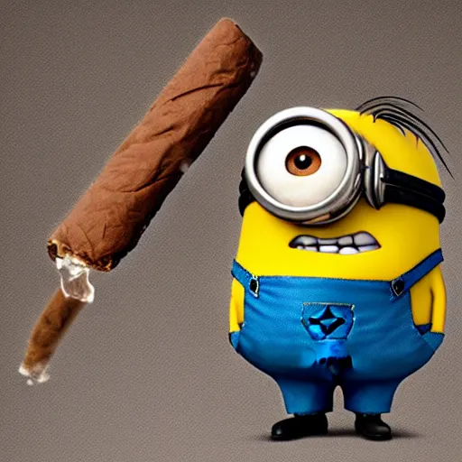 Image similar to minion smoking a cigar