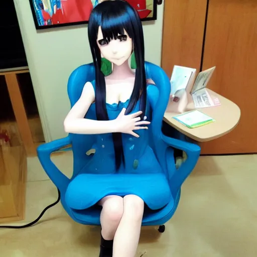 anime waifu chair, perfect to sit on, waifu has a big | Stable