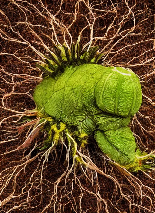 Image similar to a Hybrid organism which is part plant, part animal and part machinery. Detailed, complementary color scheme. Studio photography. 8k, national geographic. Photograph by kit mizeres