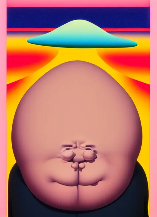 Image similar to fat men by shusei nagaoka, kaws, david rudnick, airbrush on canvas, pastell colours, cell shaded, 8 k