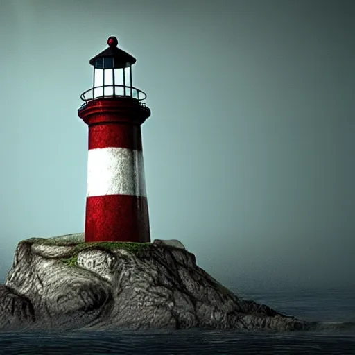 Prompt: a beautiful image of a lighthouse from silent hill, realistic, very detailed