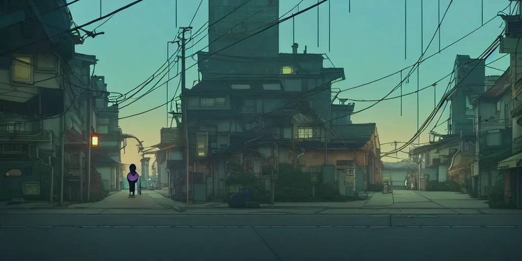 Prompt: twilight lighting, moody, atmospheric, solarpunk, peter griffin from family guy's house, by ghibli studio and victor ngai, ghost in the shell, akira, pixar highly detailed, 8 k h 5 7 6