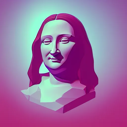 Image similar to the (monalisa) as a floating head in the style of BEEPLE, 3d render, octane render by beeple