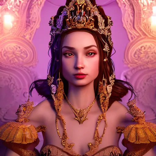 Prompt: portrait of wonderful princess, glowing, ornate and very intricate, jaw dropping, dynamic lighting, intricate and detailed, 4 k octane render