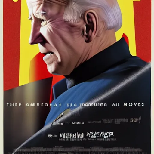 Prompt: movie poster of joe biden in star trek