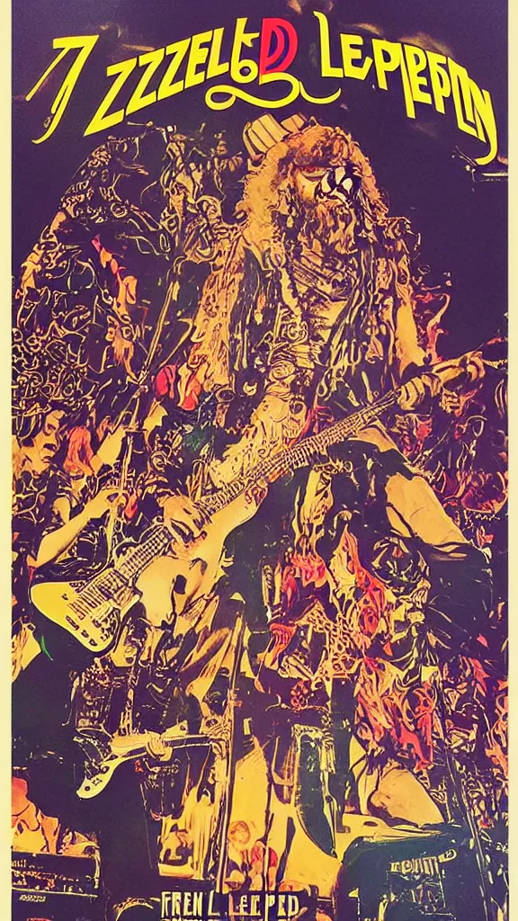 Image similar to Led Zeppelin concert poster By a Frank Bettencourt