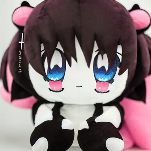 Image similar to cute OwO face fumo plush, anime girl