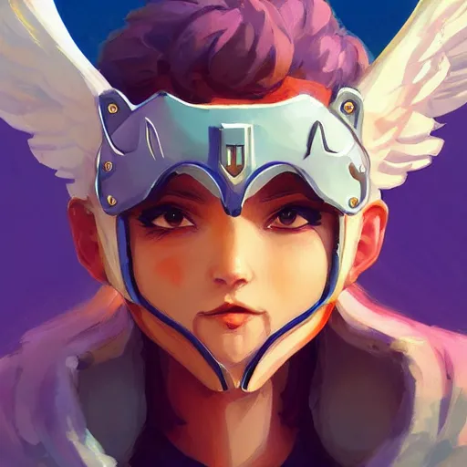 Prompt: Angel cherub helmet mask fantasy art apex fortnite Video game icon, 2d game art gta5 cover , official fanart behance hd artstation by Jesper Ejsing, by RHADS, Makoto Shinkai and Lois van baarle, ilya kuvshinov, rossdraws