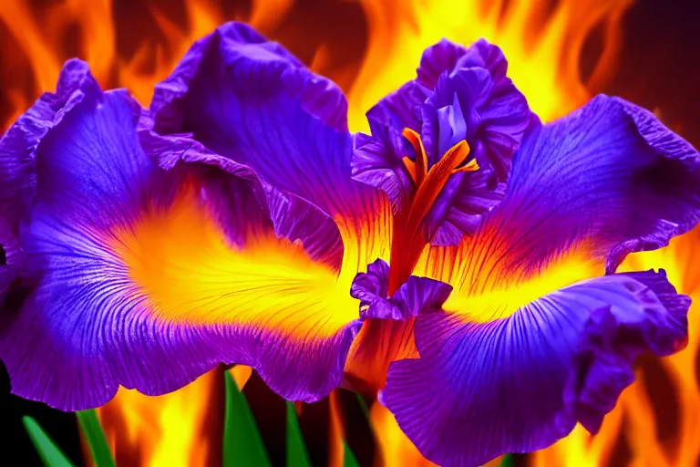 Image similar to iris flower on fire photo