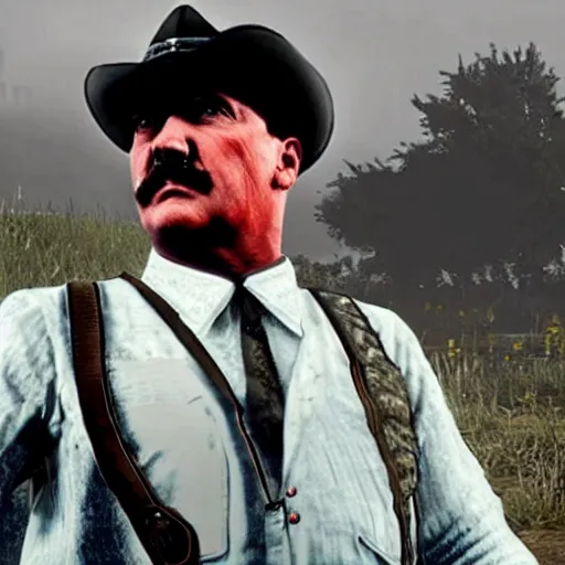 Image similar to Adolf Hitler in red dead redemption 2