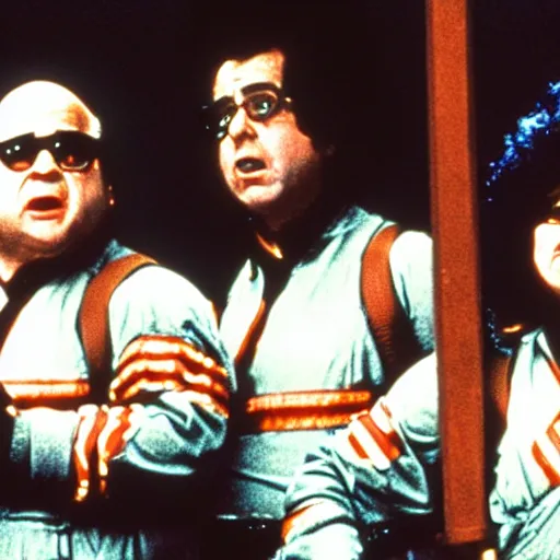 Prompt: A still of Danny Devito in Ghostbusters (1984)