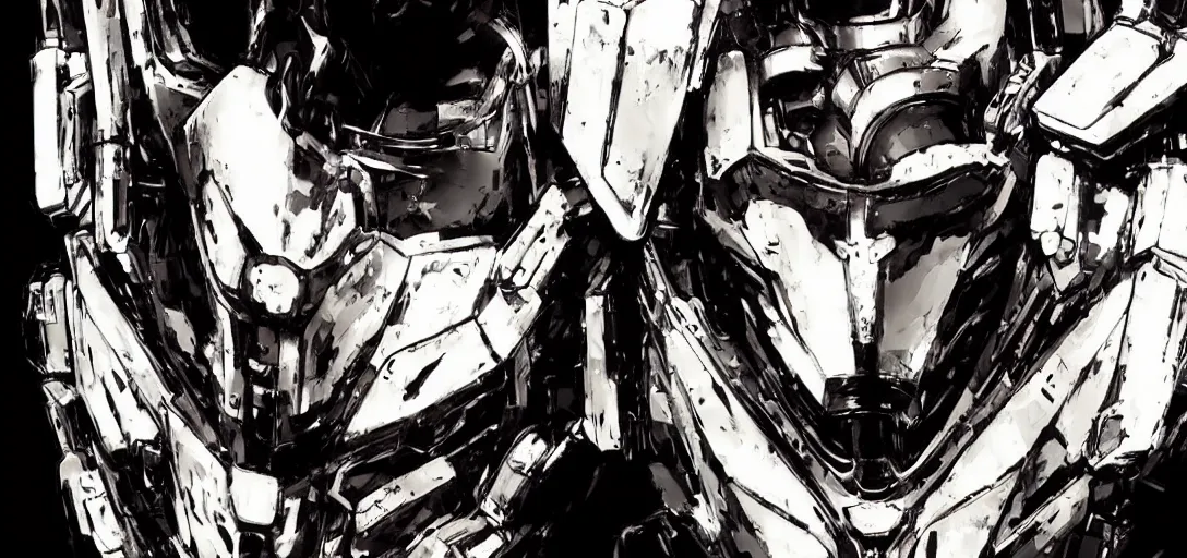 Image similar to beautiful ai robot in the style of yoji shinkawa