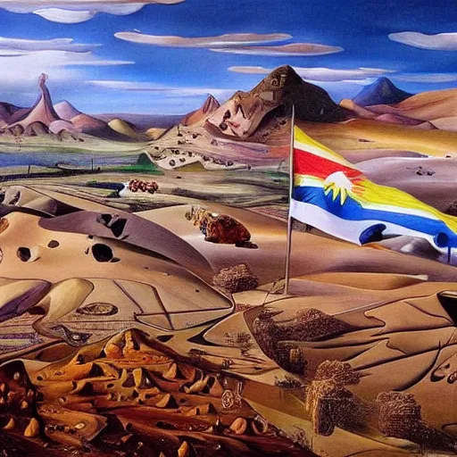 Image similar to kurdistan painted by salvador dali, highly detailed, insanely intricate, award winning art, trending on artstation