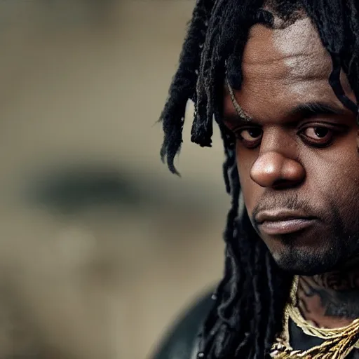 Prompt: Rapper Chief Keef In Vikings 4K quality super realistic