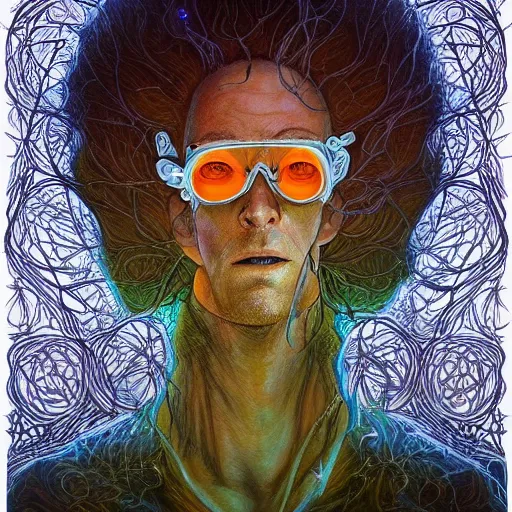 Image similar to fungus labyrinth mohawk projector portrait by gaston bussierre and charles vess and james jean and erik jones and rhads, inspired by rick and morty, epic, funny, huge scale, beautiful fine face features, intricate high details, sharp, ultradetailed